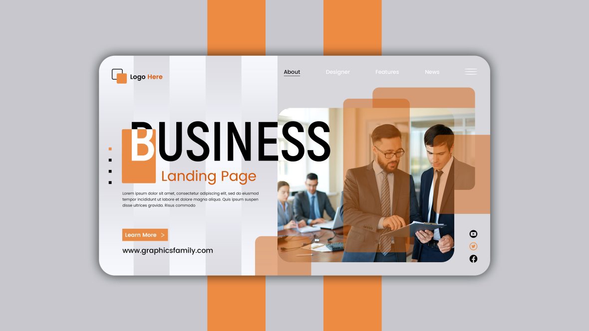 فایل طراحی صفحه فرود تجاری - Business Landing Page Design