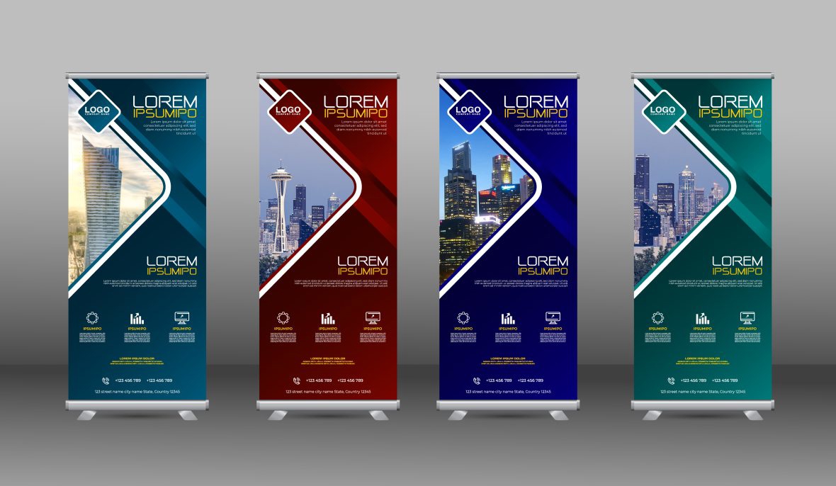 فایل بنرهای رول‌آپ تجاری برای بازاریابی - Business rollup banners for marketing