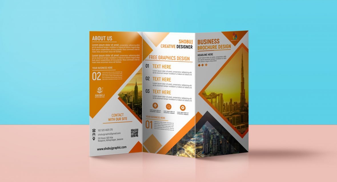 فایل طرح بروشور سه لت تجاری PSD - Business Trifold Brochure Design PSD