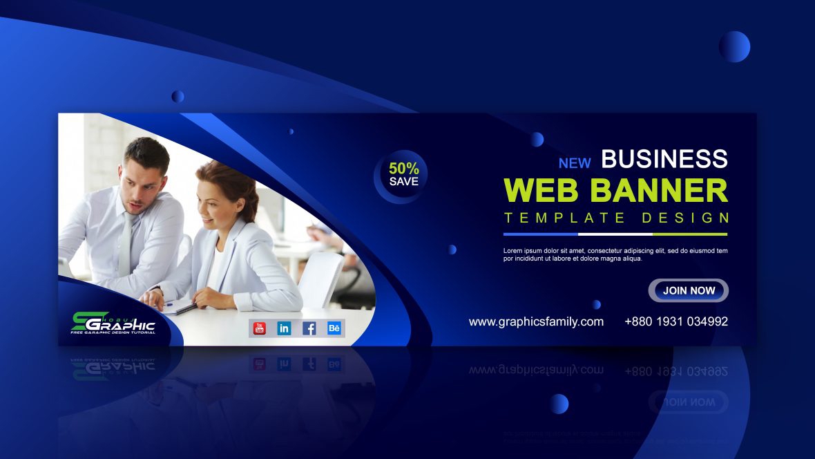 فایل الگوی طراحی بنر وب تجاری - Business Web Banner Design Template