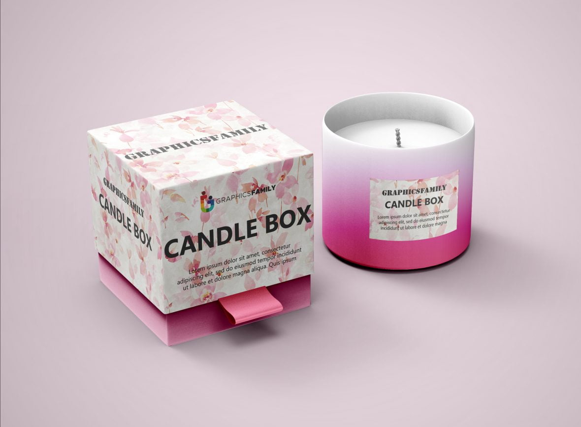 فایل ماکت جعبه شمع - Candle Box Mockup