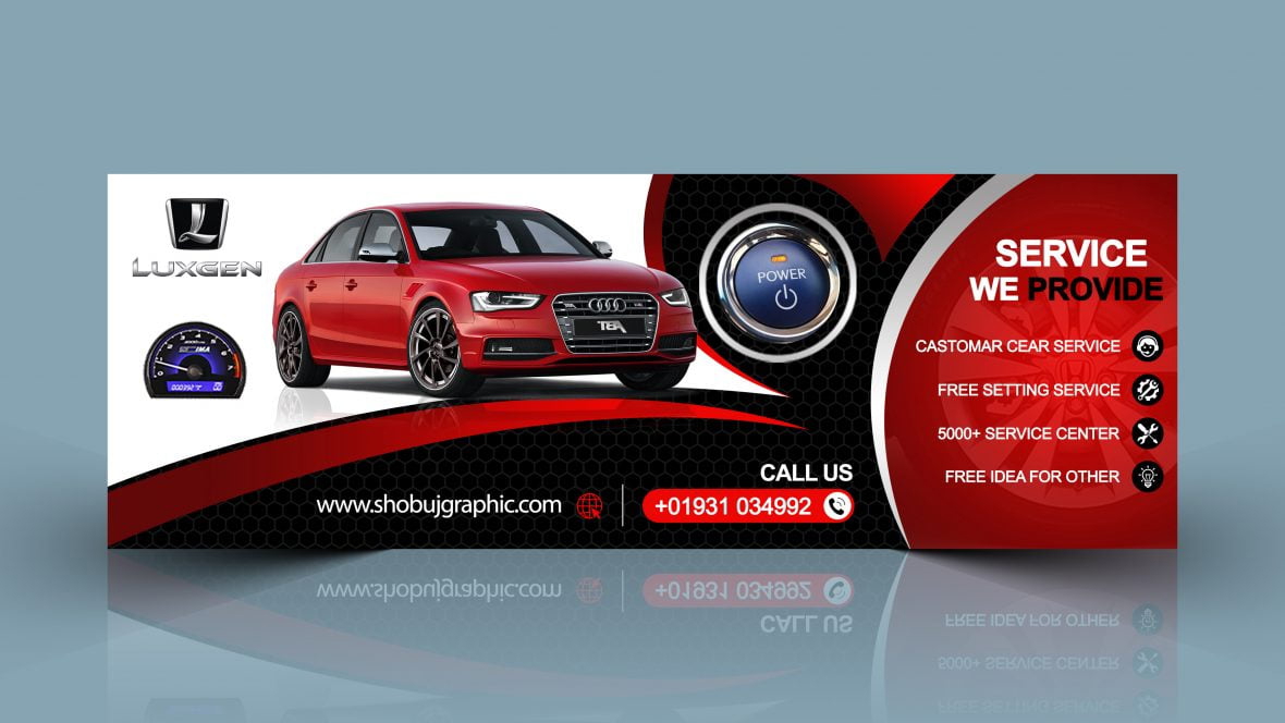 فایل طراحی بنر تبلیغاتی شرکت خودروسازی - Car Company Ad Banner Design