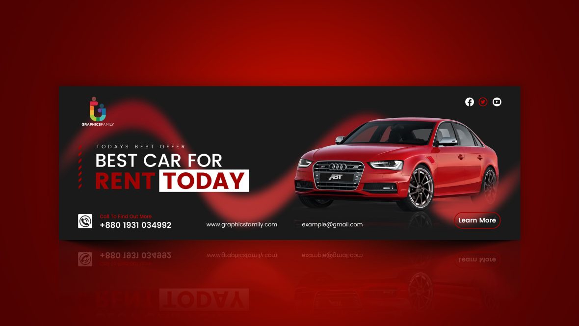 فایل طراحی بنر وب اجاره خودرو - Car Rental Web Banner Design