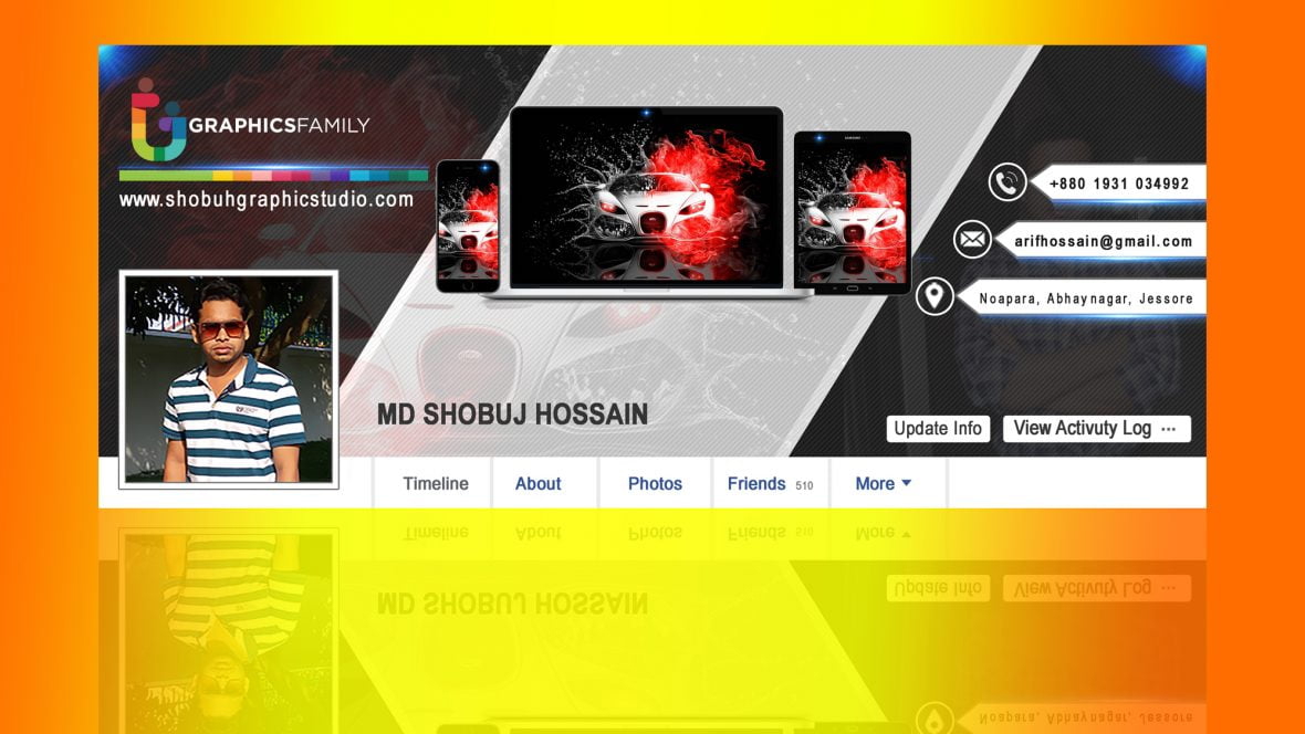 فایل الگوی طراحی جلد فیس بوک نمایشگاه خودرو - Car Showroom Facebook Cover Design Template