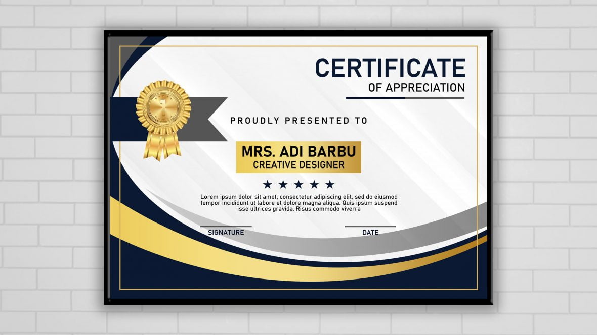 فایل قالب PSD گواهی موفقیت - Certificate of Achievement Template PSD