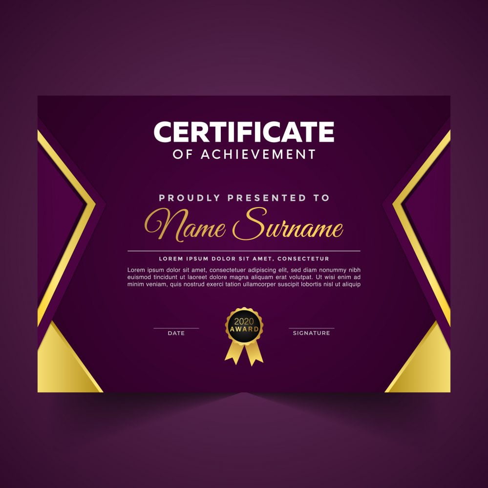 فایل الگوی گواهی موفقیت - Certificate of achievement template