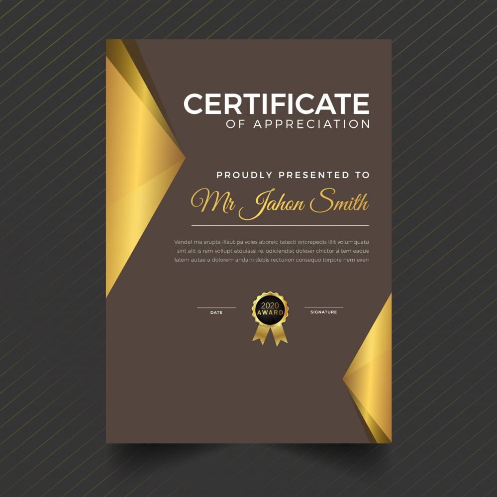 فایل الگوی گواهی با تصویر برداری دیپلم الگوی لوکس و مدرن - Certificate Template With Luxury And Modern Pattern Diploma Vector Illustration