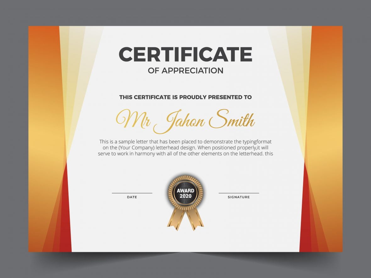 فایل الگوی وکتور گواهی - Certificate Vector Template