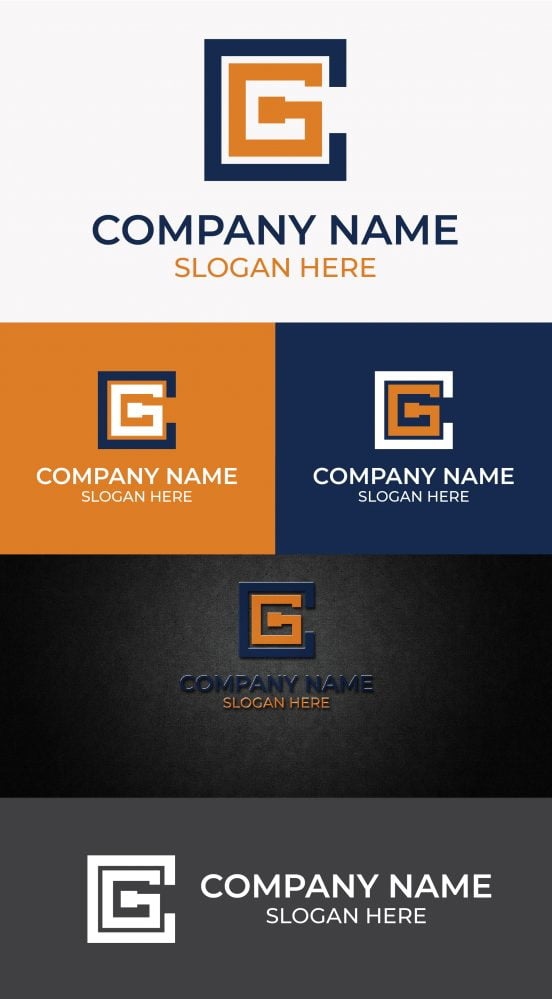 فایل دانلود لوگو حرف اول اسم CG با هوش مصنوعی - CG Initial Letter Logo AI Download