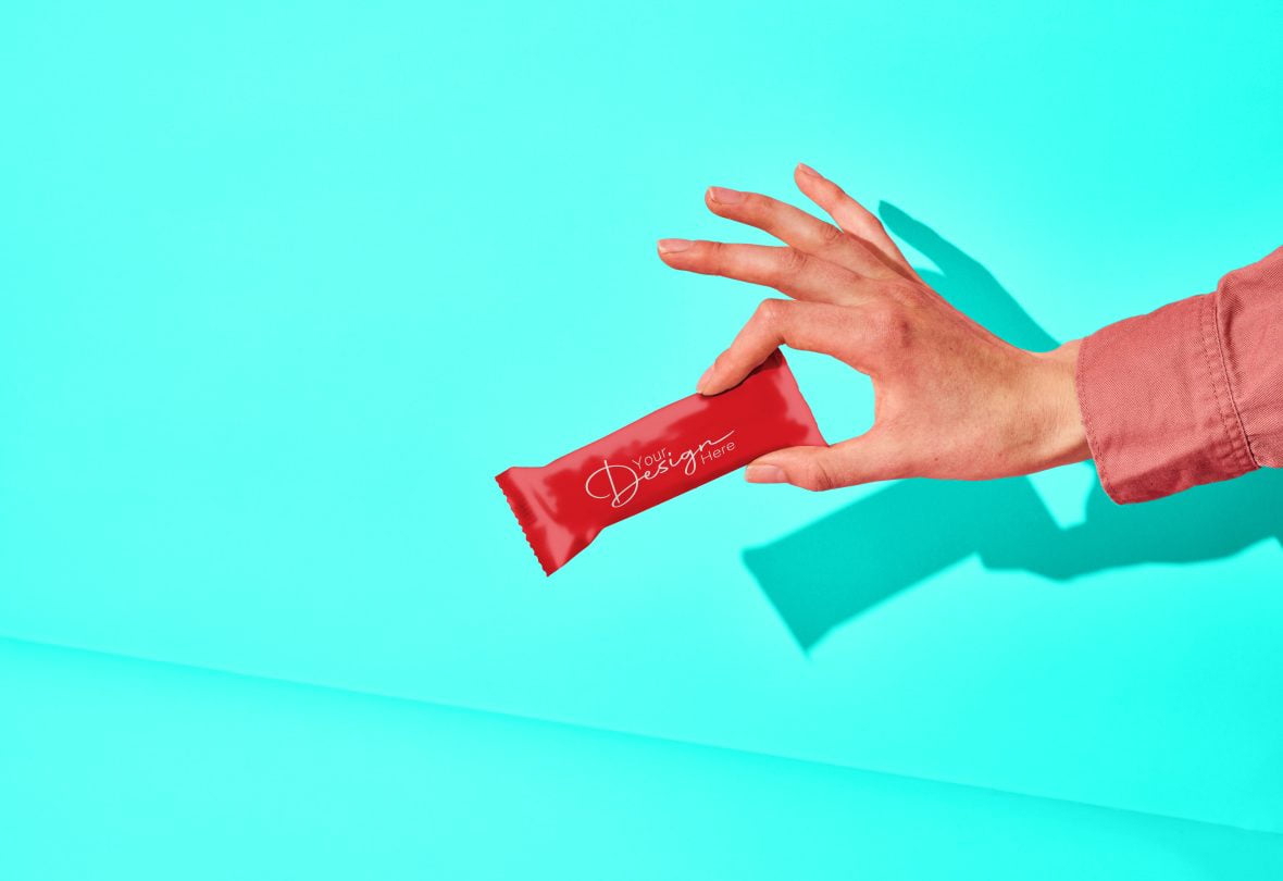 فایل ماکت طرح شکلات تخته‌ای - Chocolate Bar Design Mockup