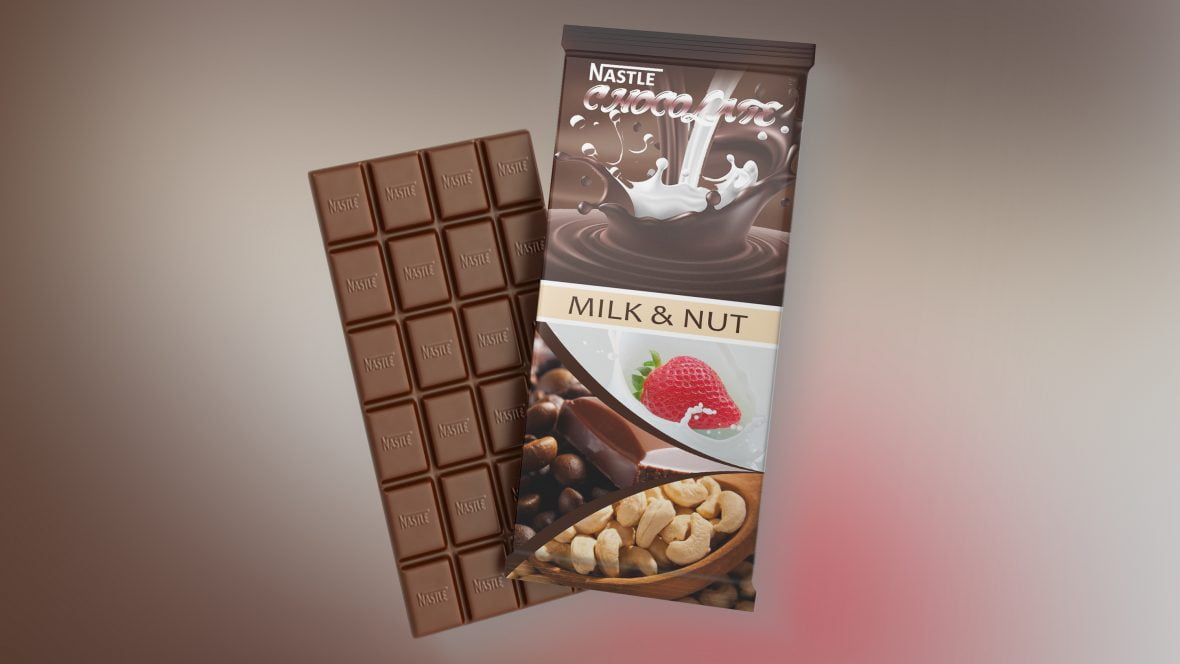 فایل قالب طراحی بسته‌بندی شکلات با فرمت psd - chocolate package design template psd