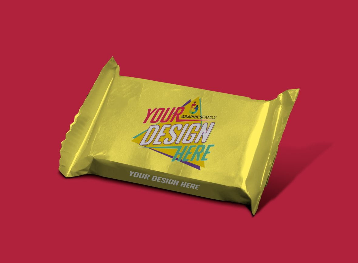 فایل ماکت طراحی بسته‌بندی شکلات - Chocolate Wrapper Design Mockup