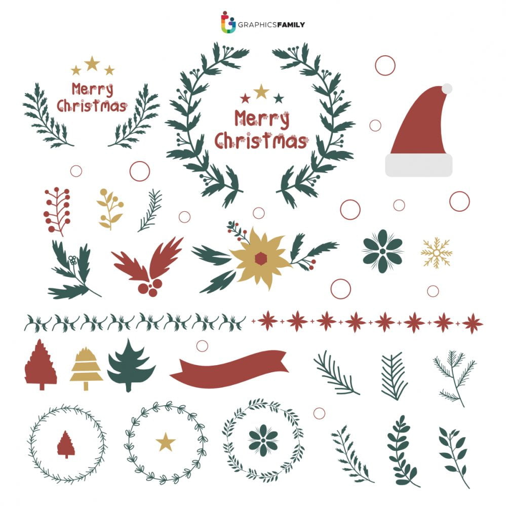 فایل وکتور عناصر کریسمس - Christmas Elements Vector