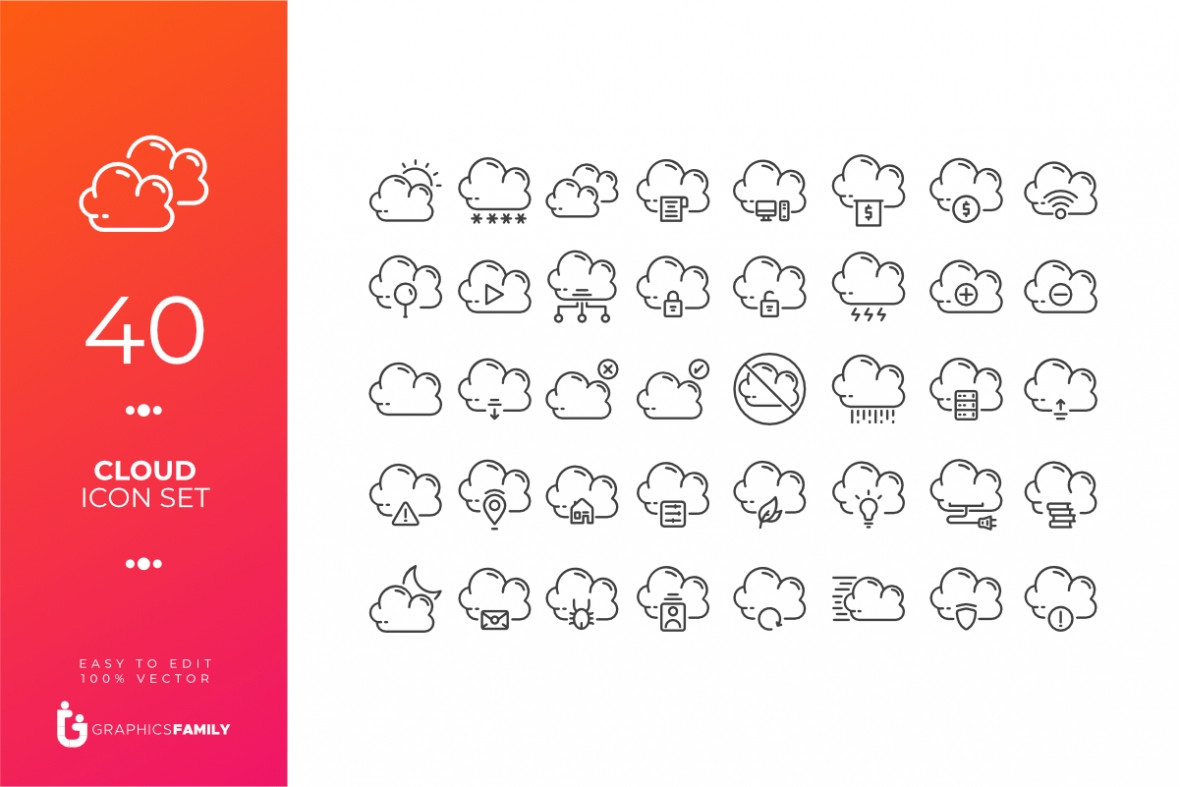 فایل بسته آیکون ابر - Cloud Icon Pack