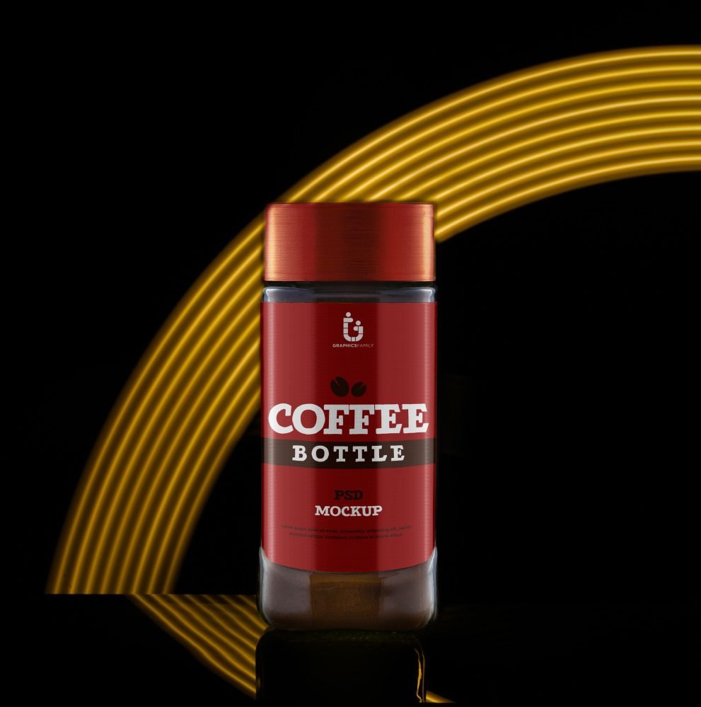 فایل ماکت طراحی بطری قهوه - Coffee Bottle Design Mockup