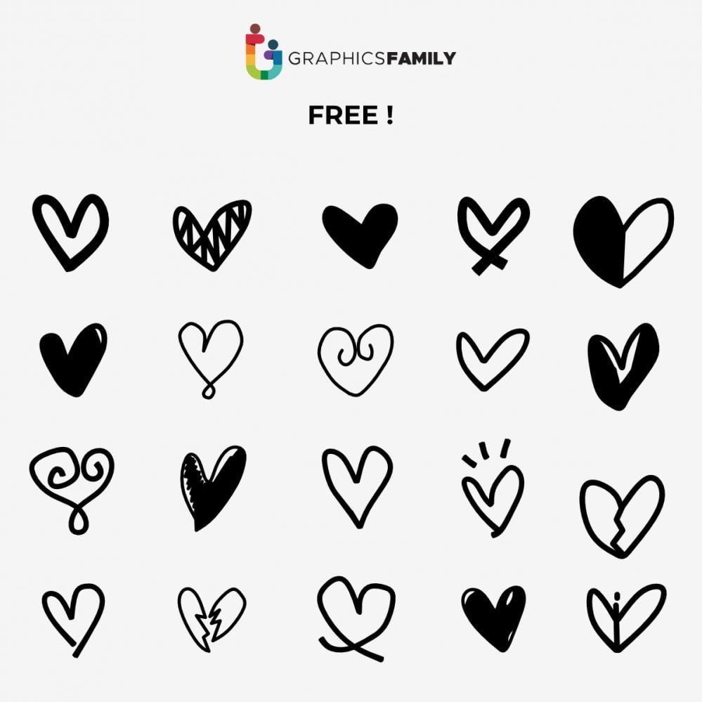 فایل مجموعه آیکون‌های قلب مصور - Collection of Illustrated Heart Icons