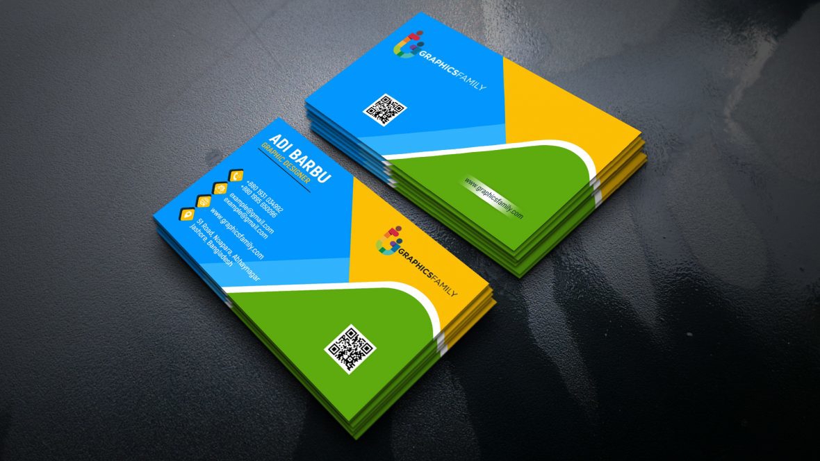فایل طراحی کارت ویزیت تجاری رنگارنگ - Colorful Business Visiting Card Design