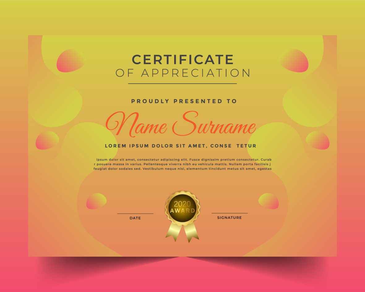 فایل الگوی گواهی رنگارنگ - Colorful Certificate Template