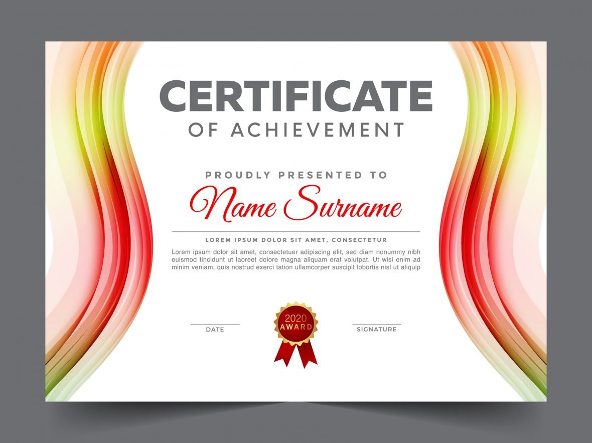 فایل گواهی تشخیص رنگارنگ - Colorful recognition certificate
