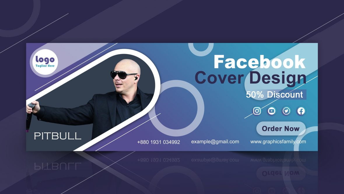 فایل طراحی کامل کاور فیسبوک - Complete Facebook Cover Design