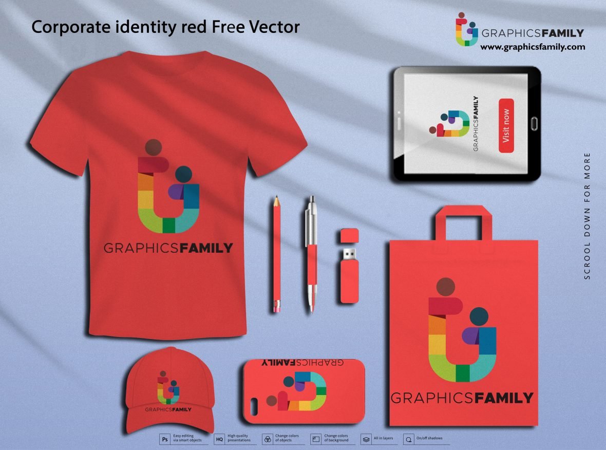 فایل وکتور هویت سازمانی قرمز - Corporate identity red Vector