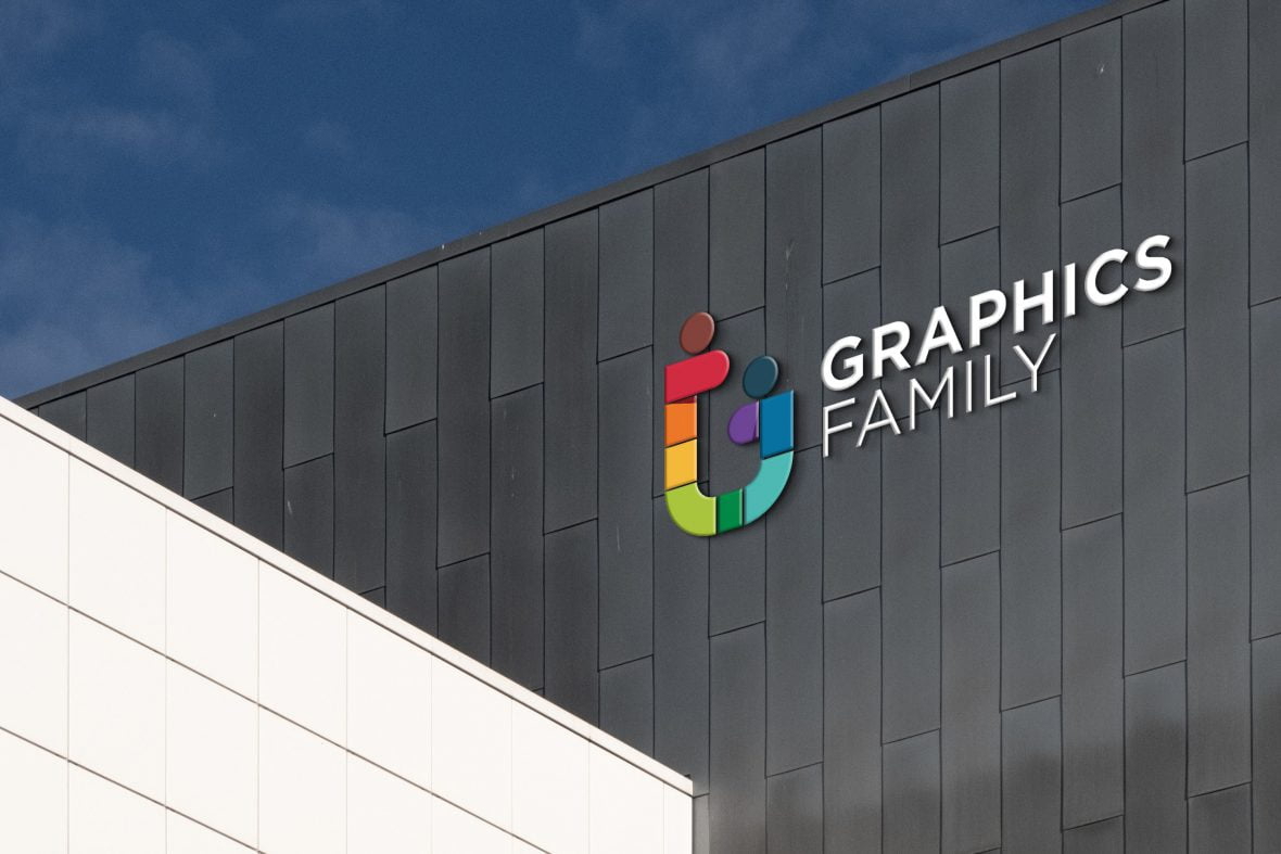 فایل موکاپ لوگو ساختمان اداری شرکت - Corporate Office Building Logo Mockup
