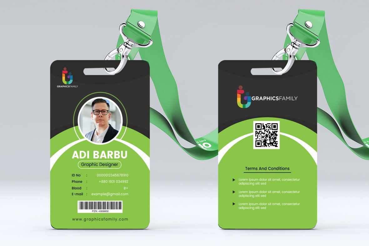 فایل کارت شناسایی شرکتی با طرح وکتور - Corporate Office Id Card Template Design Vector