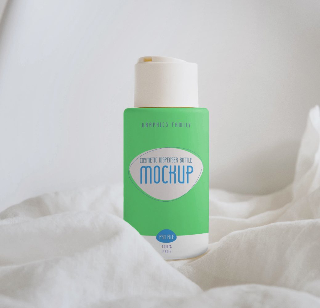 فایل ماک‌آپ طراحی بطری پخش‌کننده لوازم آرایشی - Cosmetics Dispenser Bottle Design Mockup