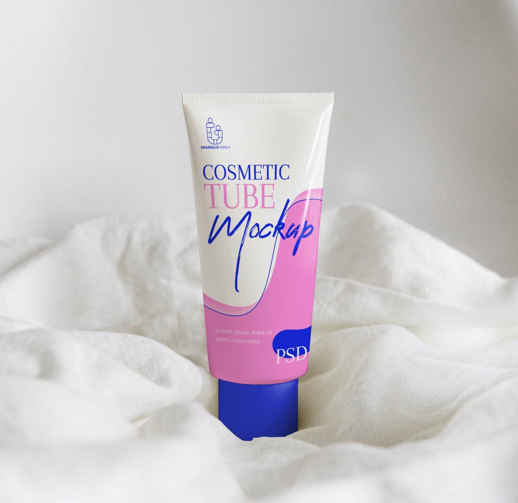 فایل ماکت طراحی تیوب لوازم آرایشی - Cosmetics Tube Design Mockup