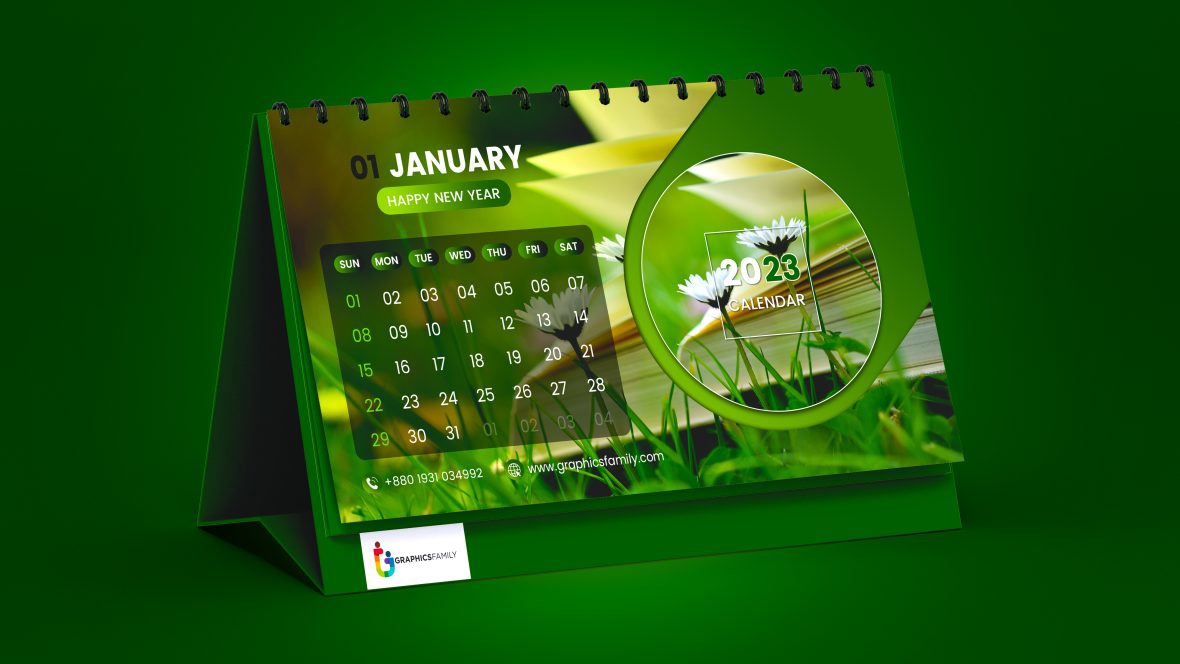 فایل طراحی خلاقانه تقویم رومیزی سال نو ۲۰۲۳ - Creative 2023 New Year Desk Calendar Design