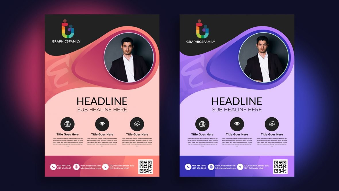 فایل الگوی طراحی بروشور خلاق A4 - Creative A4 Flyer Design Template