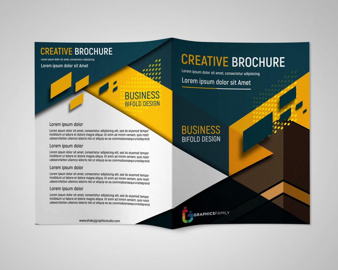فایل طرح بروشور خلاقانه دو لت برای کسب و کار psd - Creative Bi Fold Brochure Design For Business psd