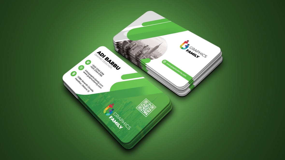 فایل طراحی کارت ویزیت خلاقانه با رنگ سفید و سبز - Creative Business Card Design with White and Green