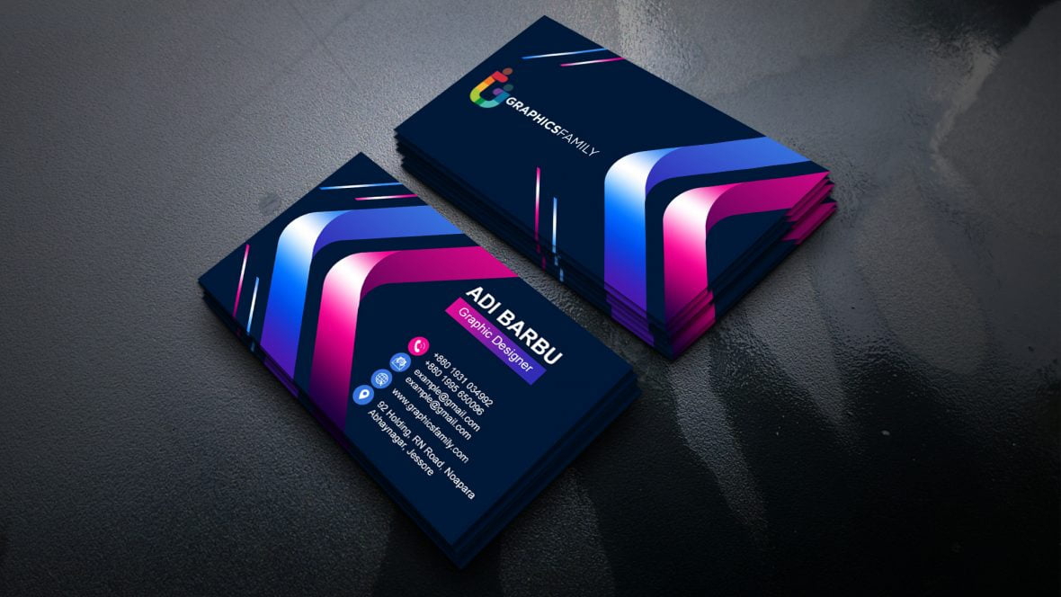 فایل طراحی کارت ویزیت رنگارنگ خلاقانه - Creative Colorful Business Card Design