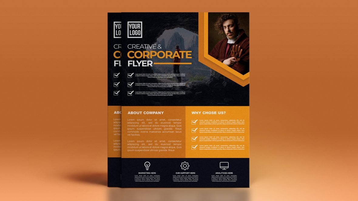 فایل طراحی بروشور خلاقانه شرکتی - Creative Corporate Flyer Design