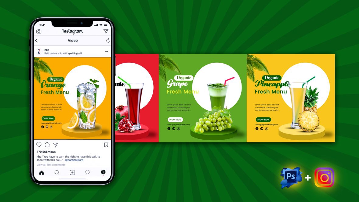 فایل الگوی طراحی چرخ فلک اینستاگرام - Instagram Carousel Design Template
