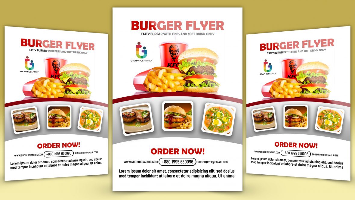 فایل قالب psd طرح تراکت خلاقانه فست فود - Creative Fast Food Flyer Design Template psd