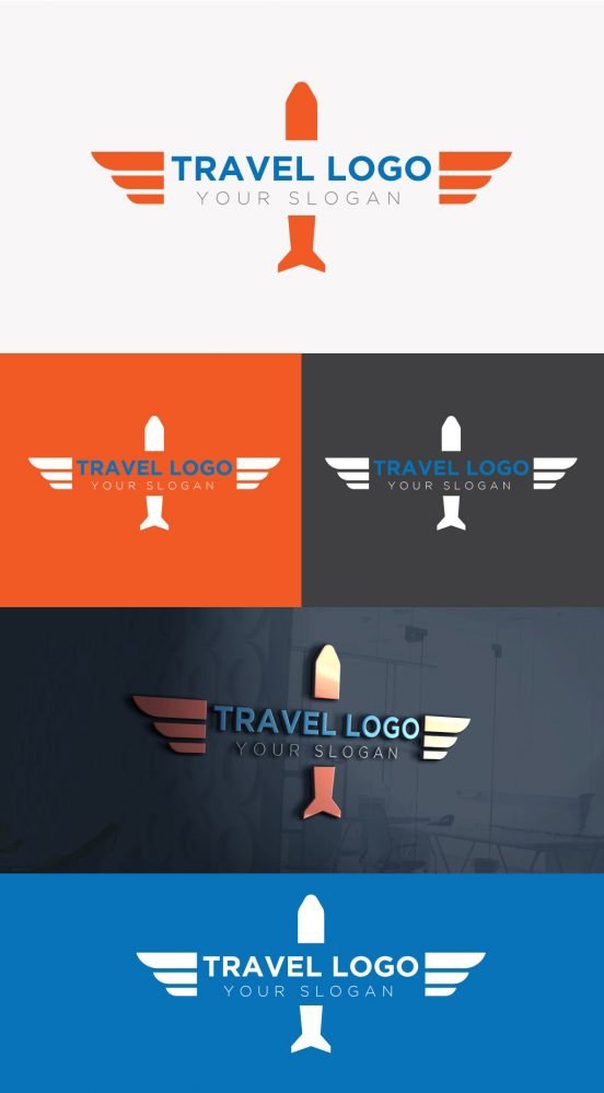 فایل طراحی لوگو مدرن و خلاقانه برای شرکت مسافرتی Ai - Creative Modern Logo Design For Travel Company Ai