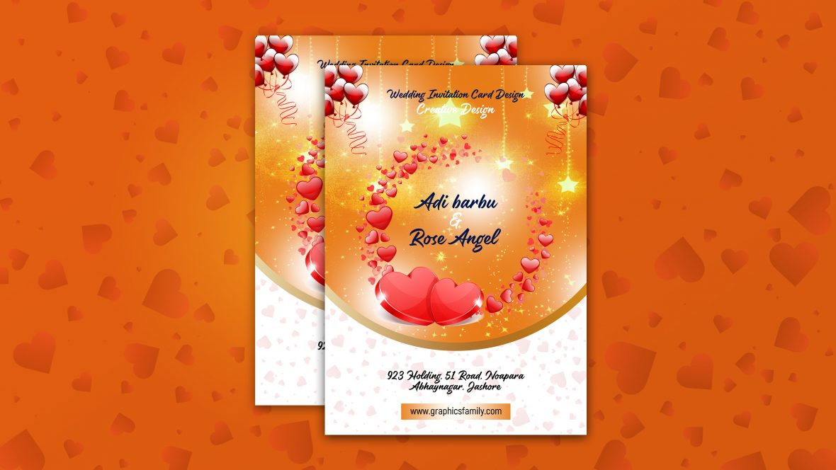 فایل کارت عروسی لایه باز PSD - Creative Wedding Card PSD Template