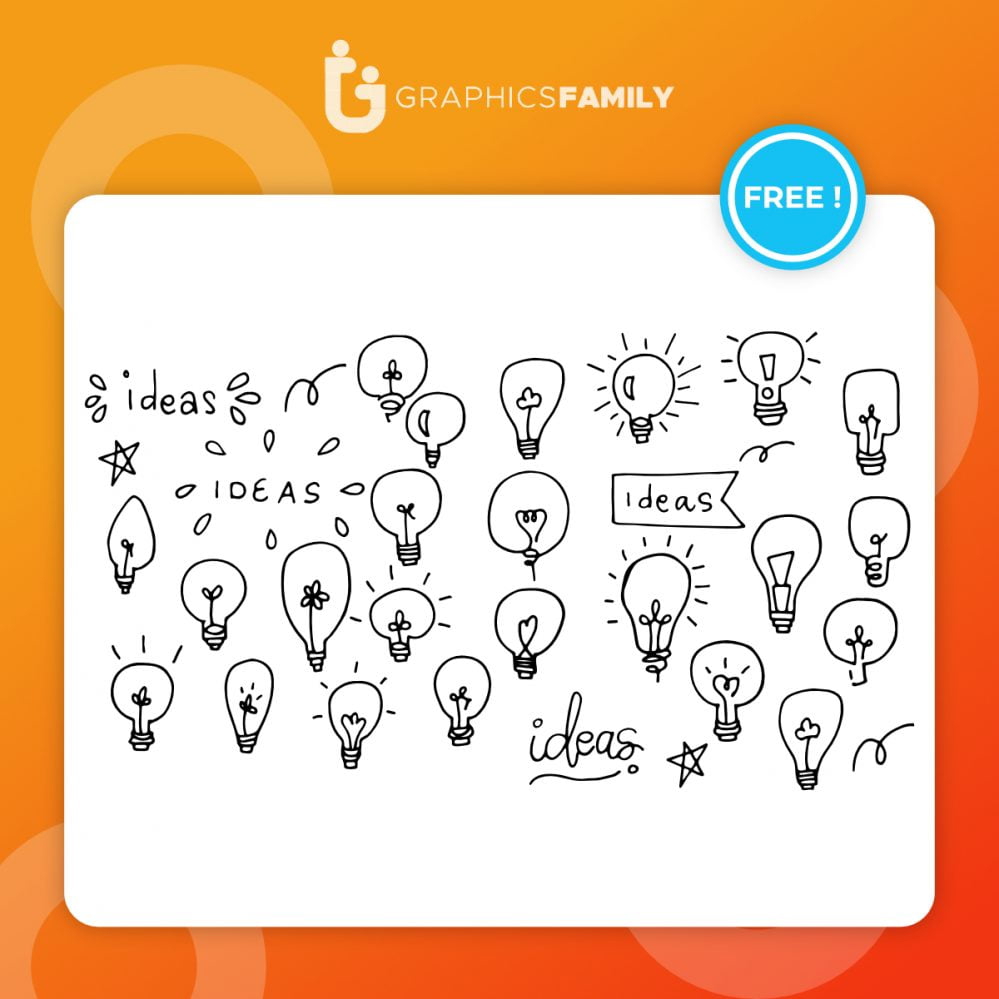 فایل وکتور ایده های خلاقانه وکتور لامپ وکتور حباب ابله - Creativity ideas light bulbs doodle collection vector Vector