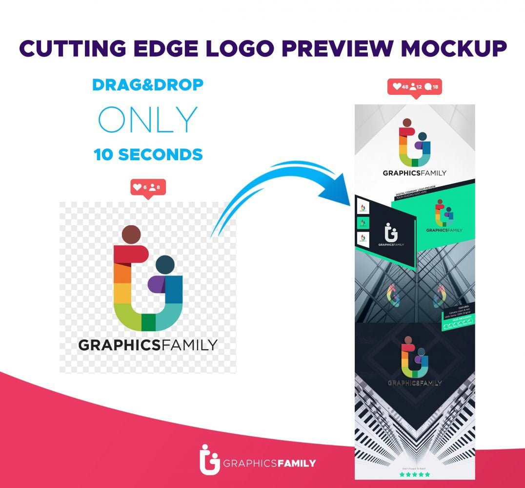فایل پیش نمایش موکاپ لوگو Cutting Edge - Cutting Edge Logo Preview Mockup