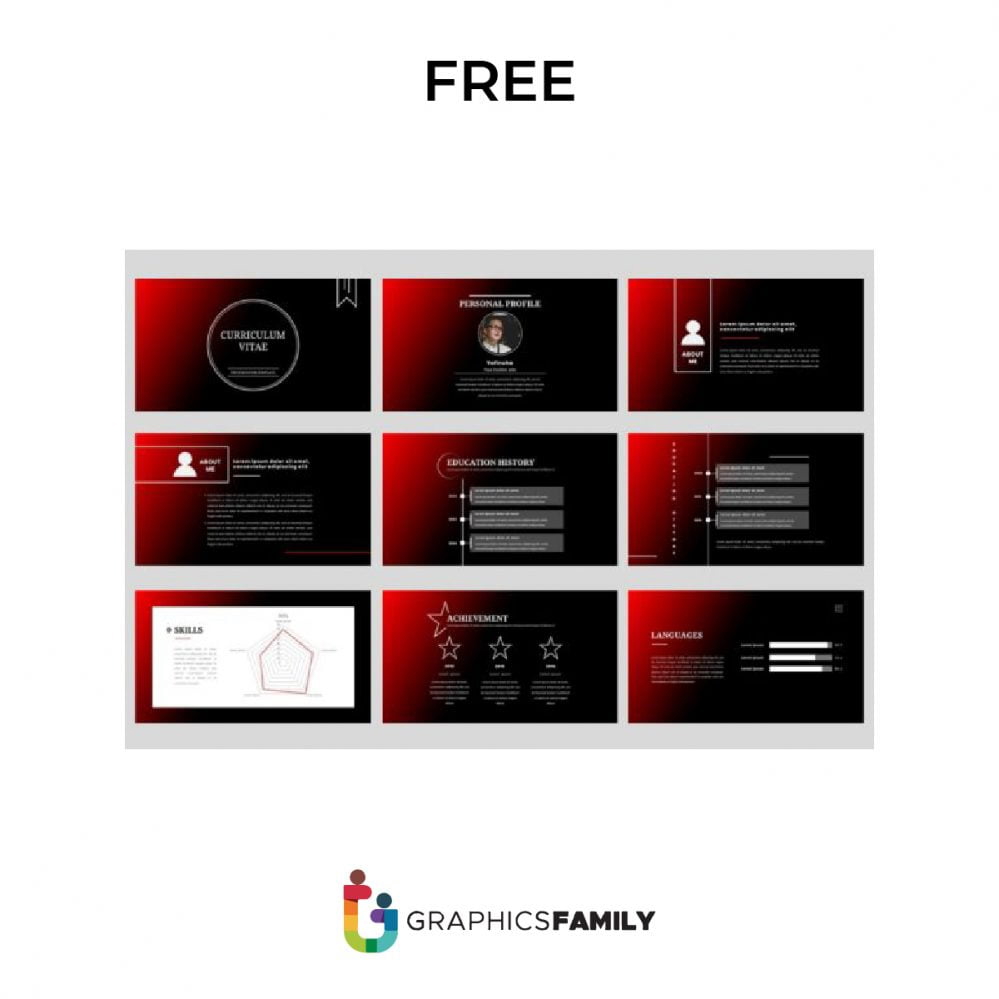 فایل قالب پاورپوینت رزومه CV - CV Resume Powerpoint Template