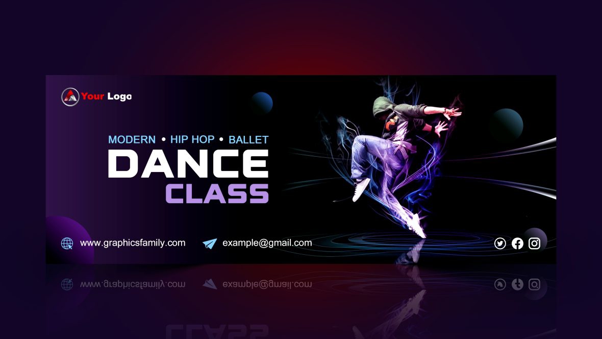فایل طراحی جلد فیسبوک استودیوی رقص - Dance Studio Facebook Cover Design