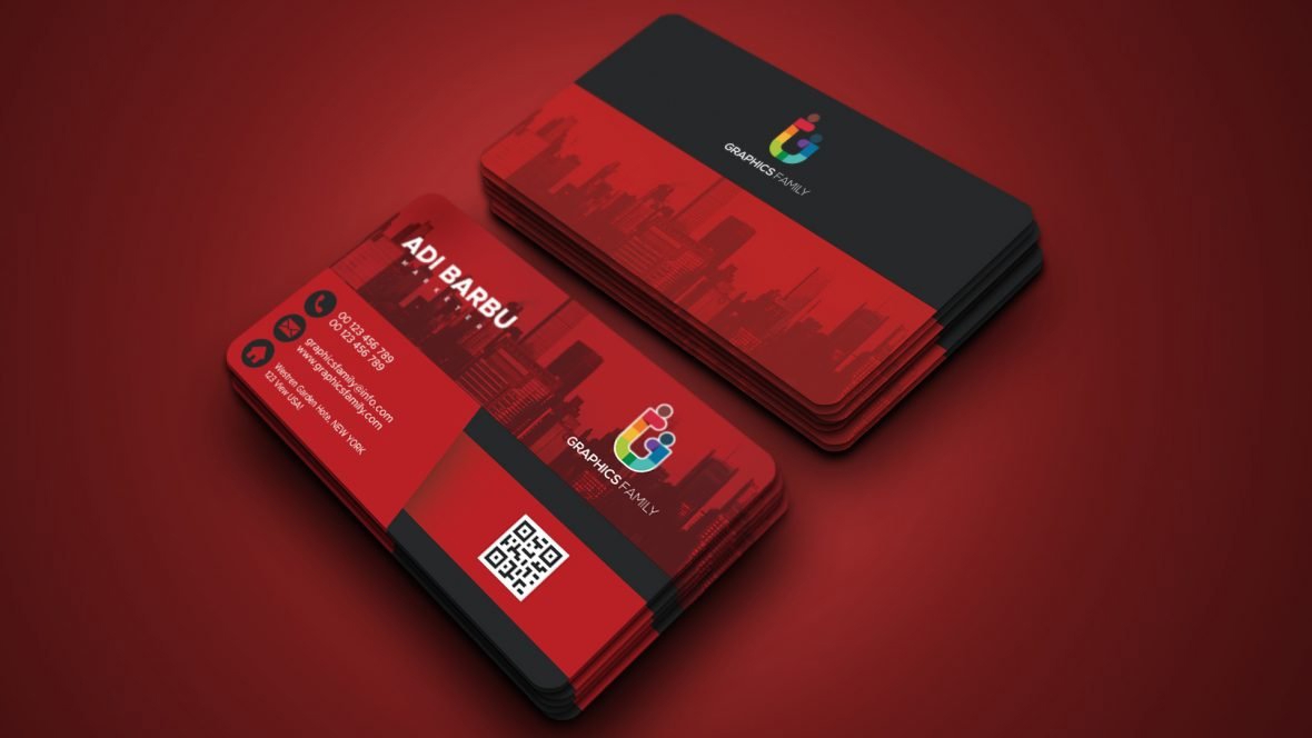 فایل طرح کارت ویزیت املاک و مستغلات قرمز تیره، قالب حرفه‌ای - Dark red Real Estate Business Card Professional Template Design