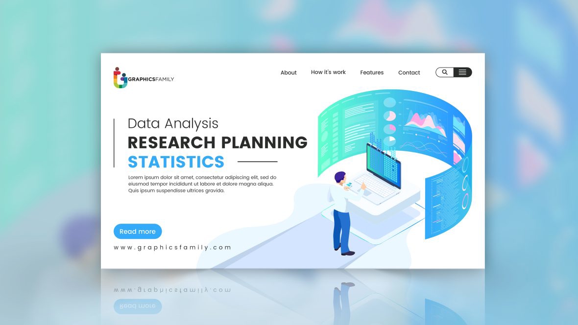 فایل تصویر برداری از آمار، تحقیق و برنامه‌ریزی، تحلیل داده‌ها - Data analysis research planning statistics vector image
