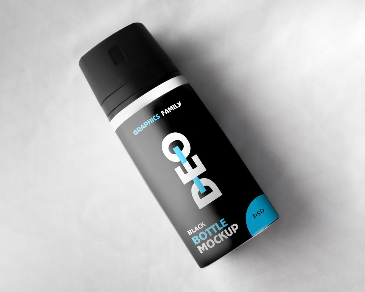 فایل ماکت طراحی بطری دئودورانت - Deodorant bottle design mockup