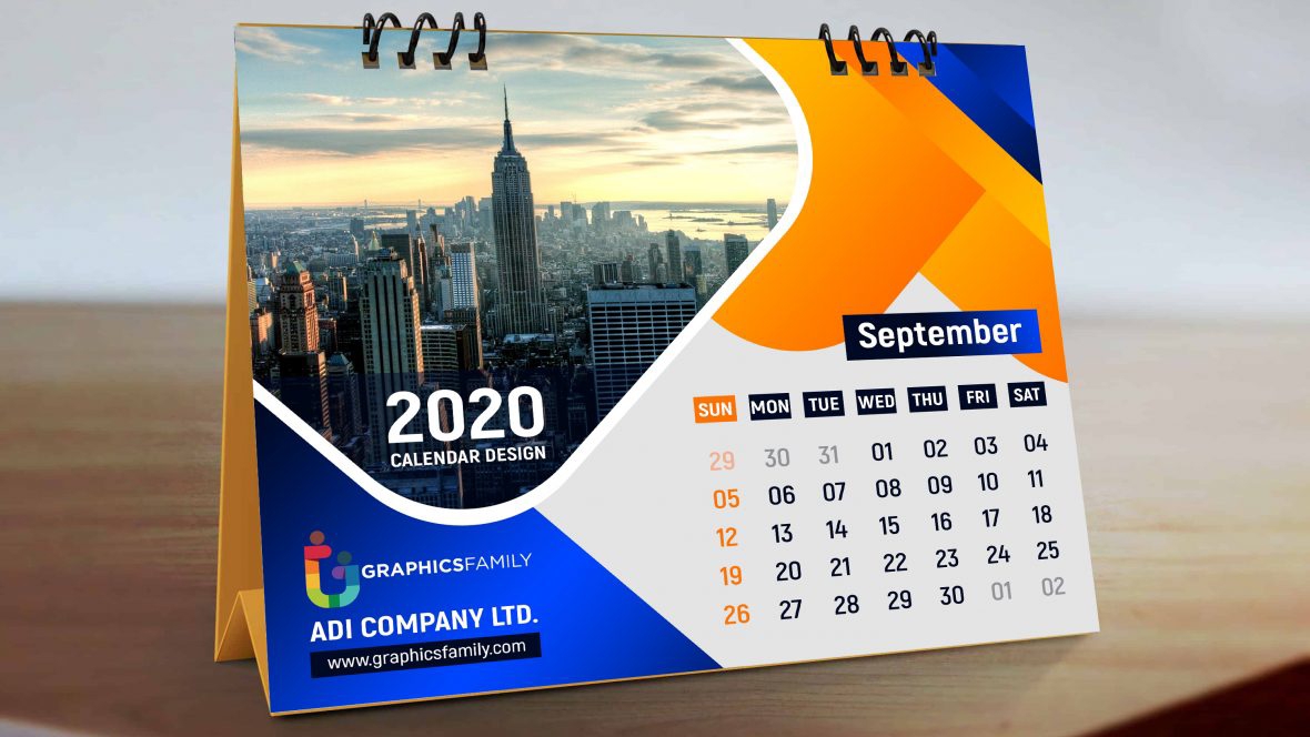 فایل قالب تقویم رومیزی psd - Desk Calendar psd Template