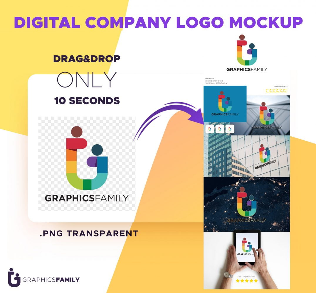 فایل پیش نمایش لوگو شرکت دیجیتال - Digital Company Logo Preview Mockup