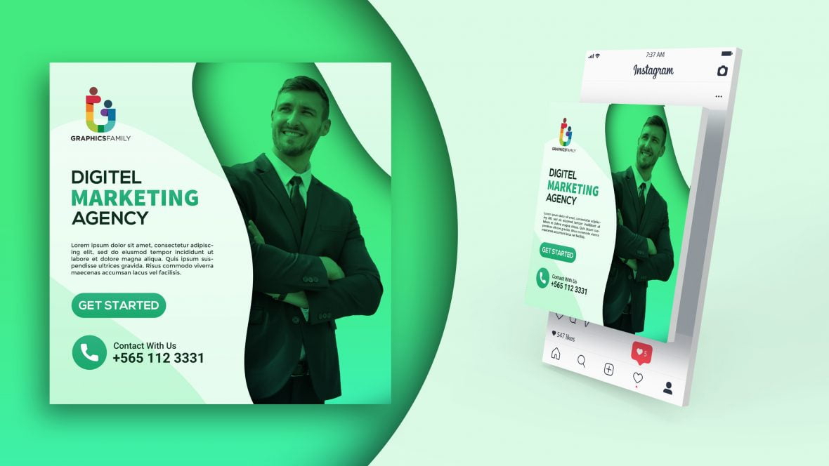 فایل بنر بازاریابی دیجیتال - قالب PSD - Digital Marketing Banner – PSD Template