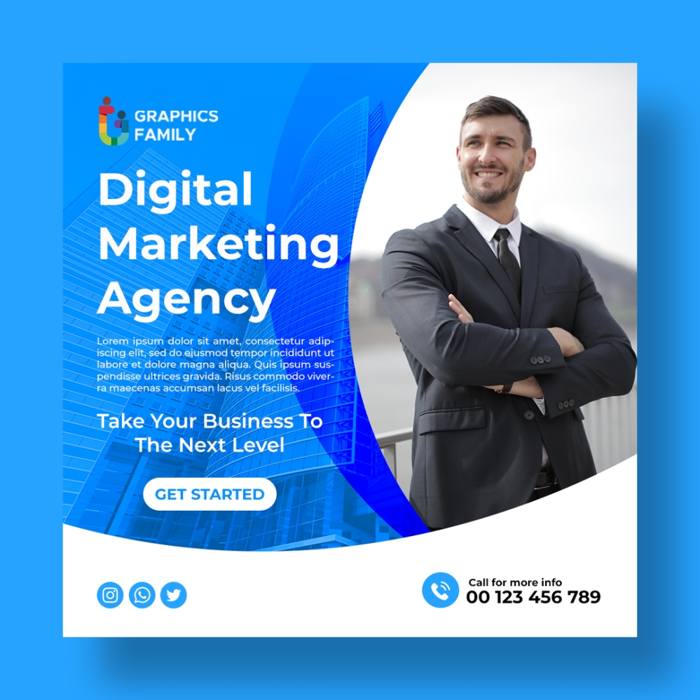 فایل متخصص بازاریابی دیجیتال، طراحی پست شبکه‌های اجتماعی - Digital marketing expert social media post design